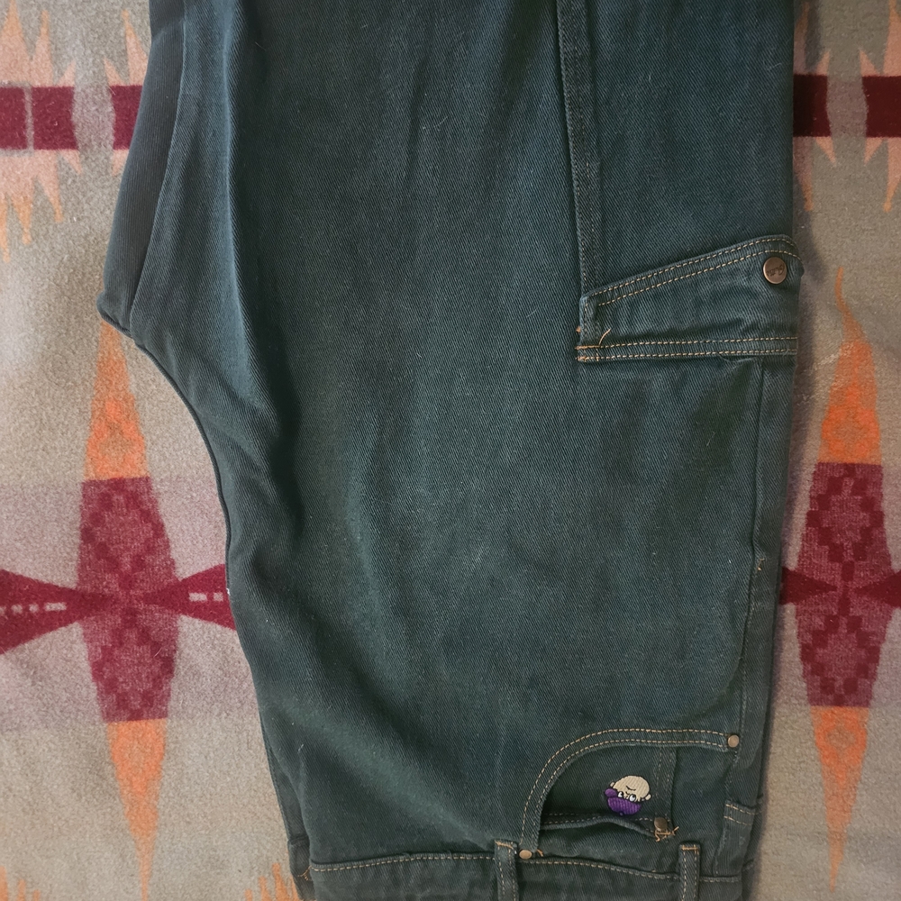Dark Green Drawstring Utility Pants - Picture 2 of 4